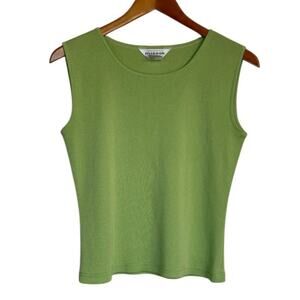 Misook Exclusively Top Women X Small Petite Lime Green Sleeveless‎ Minimalist